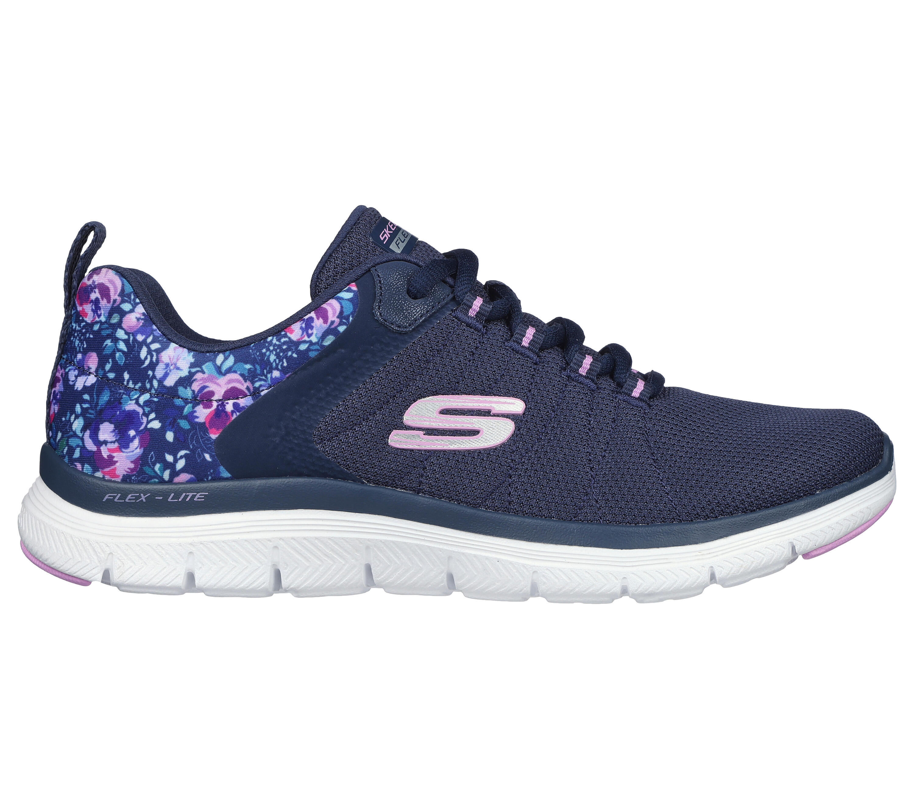 SKECHERS Femmes FLEX APPEAL 4.0 LET IT BLOSSOM Sneakers Bleu marine/Multicolore 5/7