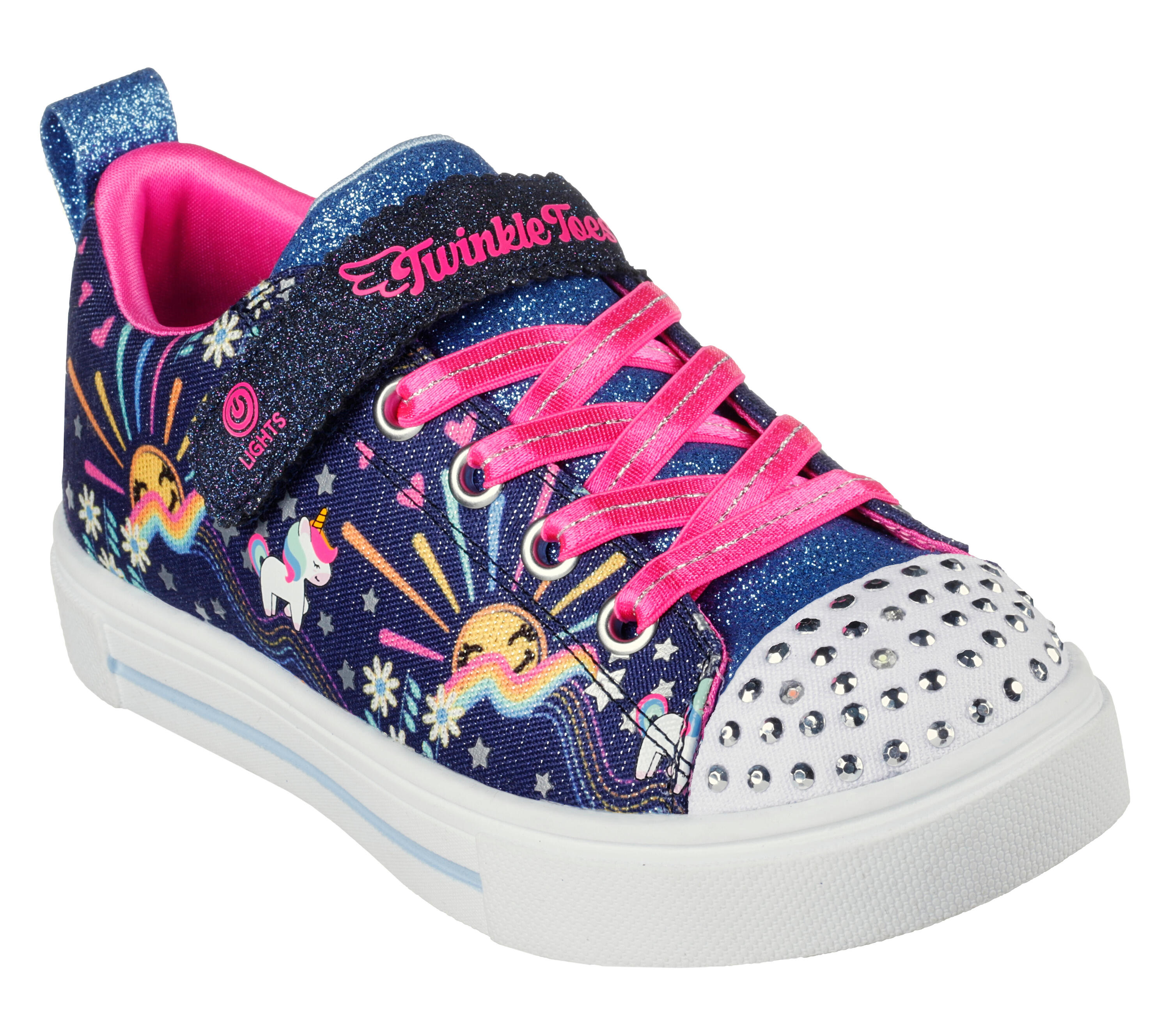 SKECHERS Sneakers Bambina TWINKLE SPARKS UNICORN SUNSHINE Blu marino / Multicolore