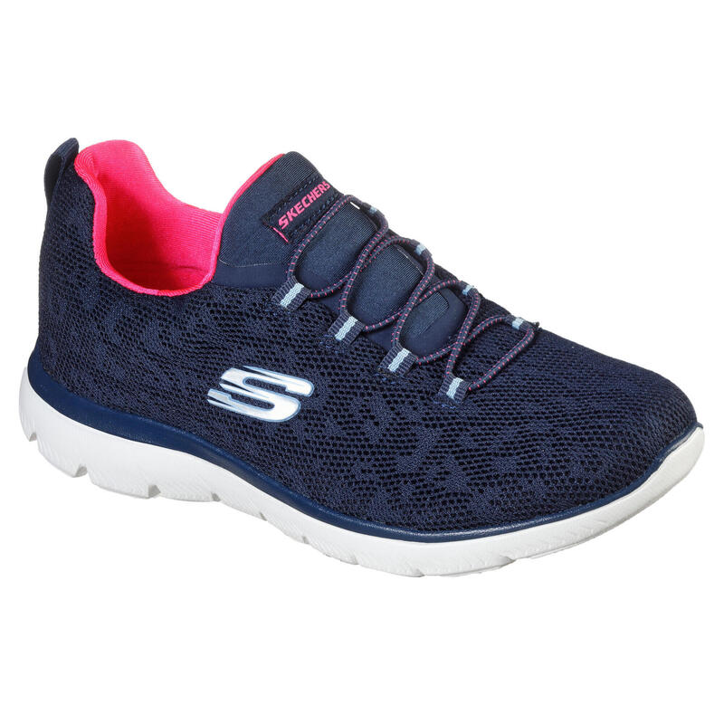 SKECHERS Women SUMMITS LEOPARD SPOT Sneakers Bleu marine / Rose vif