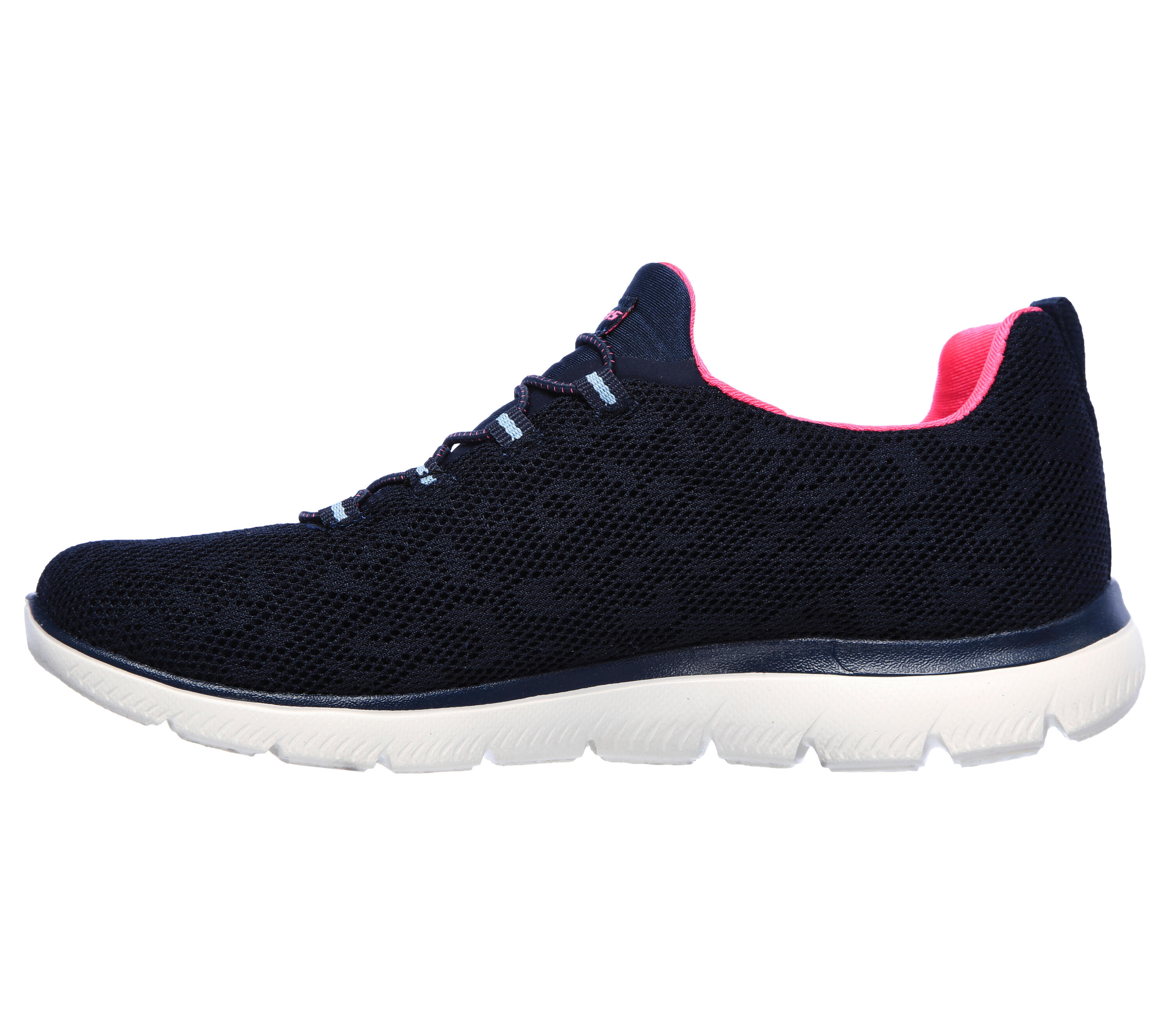 SKECHERS Femmes SUMMITS LEOPARD SPOT Sneakers Bleu marine / Rose vif 4/5