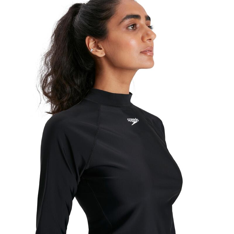 ECO ENDURABRITE LADIES' ESSENTIAL LONG SLEEVE RASH TOP - BLACK