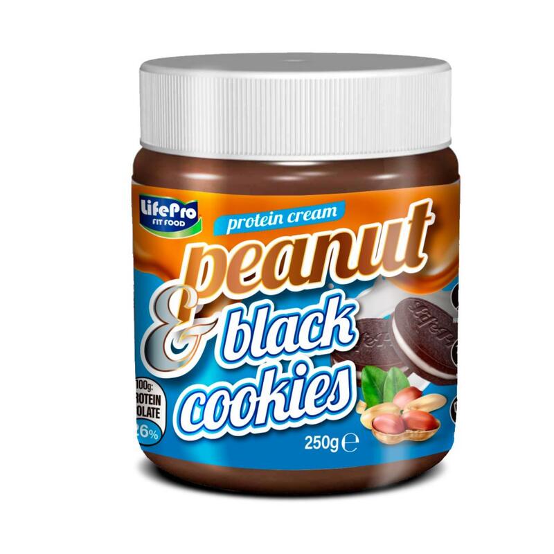 Natillas energéticas Life Pro Fit Food Protein Cream Peanut Black Cookies 250g