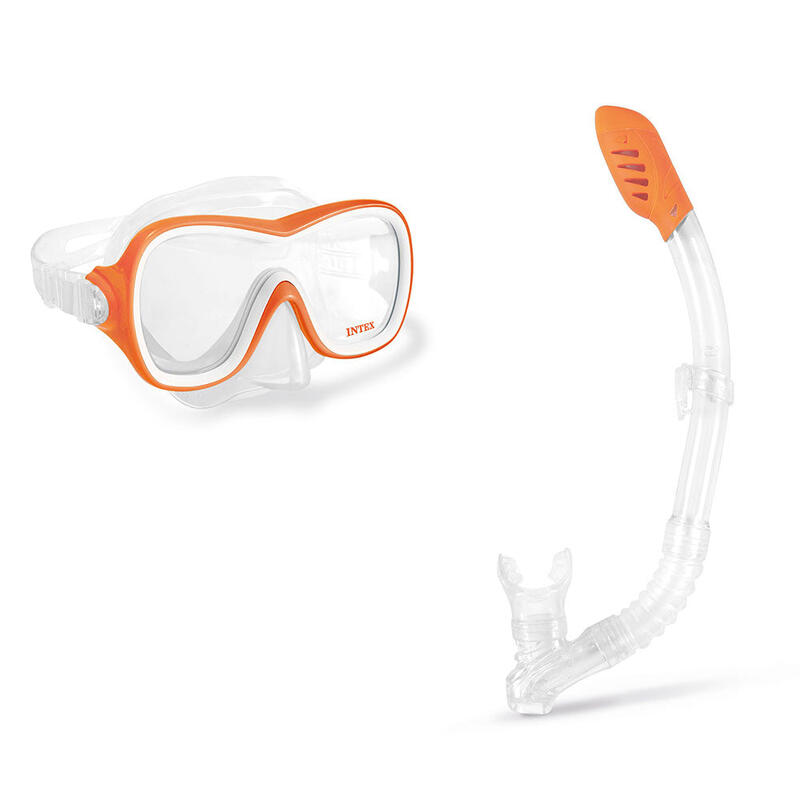 Wave Rider 浮潛呼吸管面鏡套裝(8歲以上) - 橘色