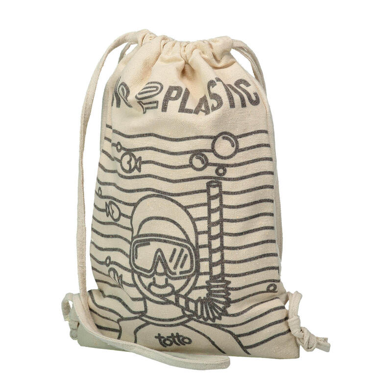 Mochila de cuerdas Eco friendly Say no Totto Beige 1.74 L