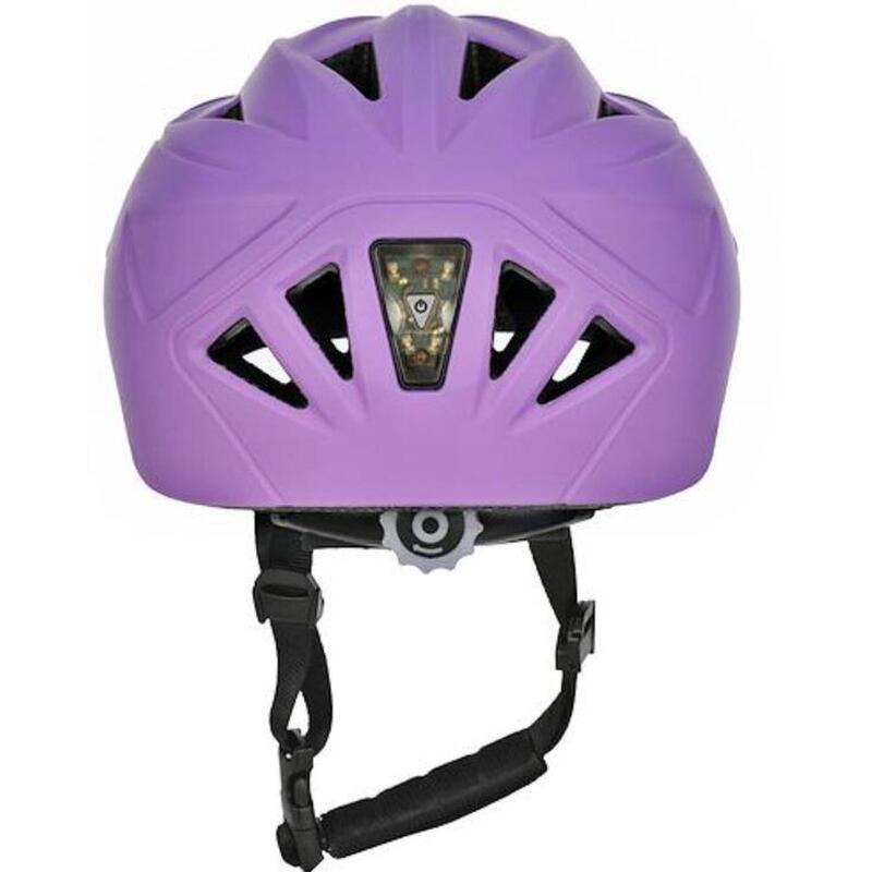 Casque de vélo pour enfants - violet - avec lumières