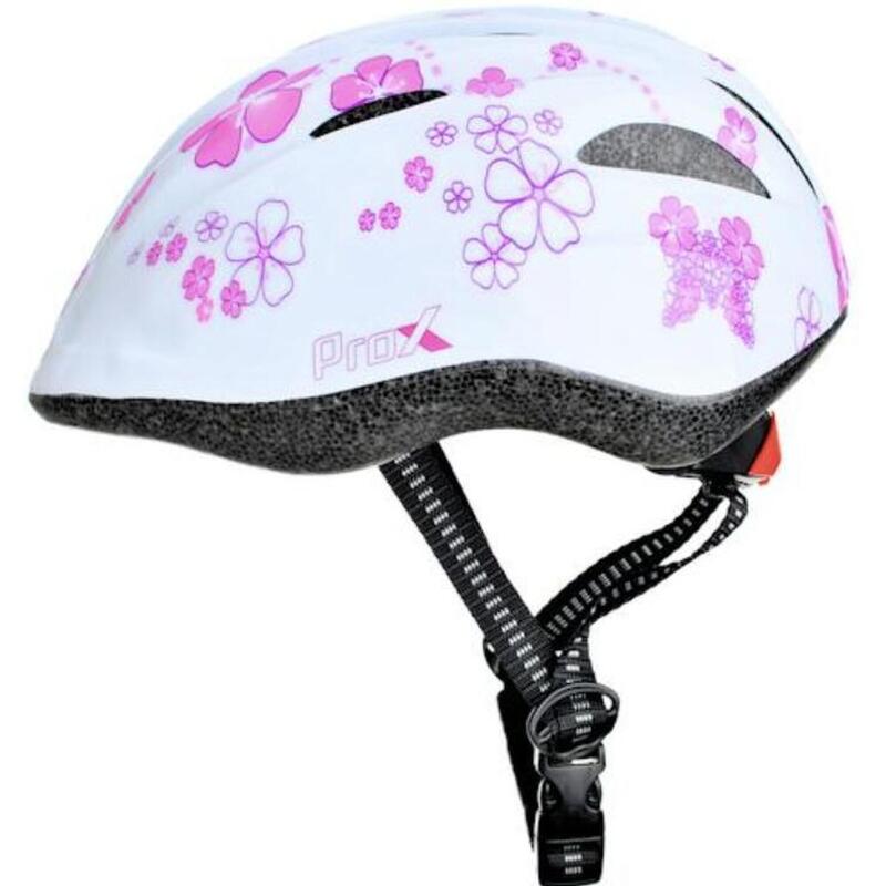 Casque vélo enfant fille - Casque enfant floral blanc/rose