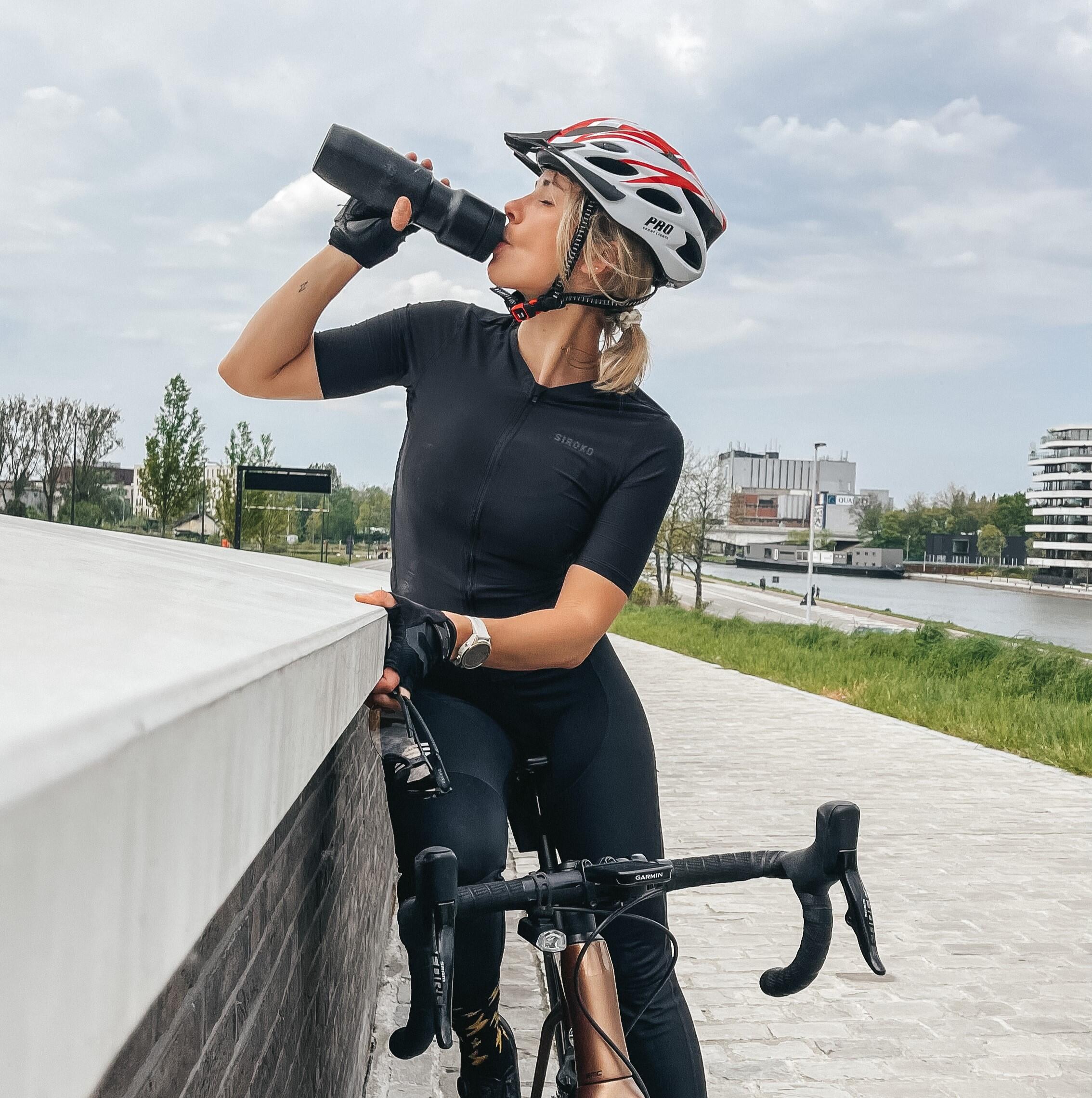 Fietshelm Pro Sport Lights Dames/Heren - Wit/Rood 6/7
