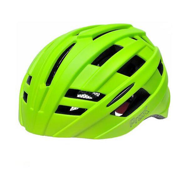 Casque de vélo Mat Flashy jaune-vert - 55/61cm - lumière rouge pour vélo