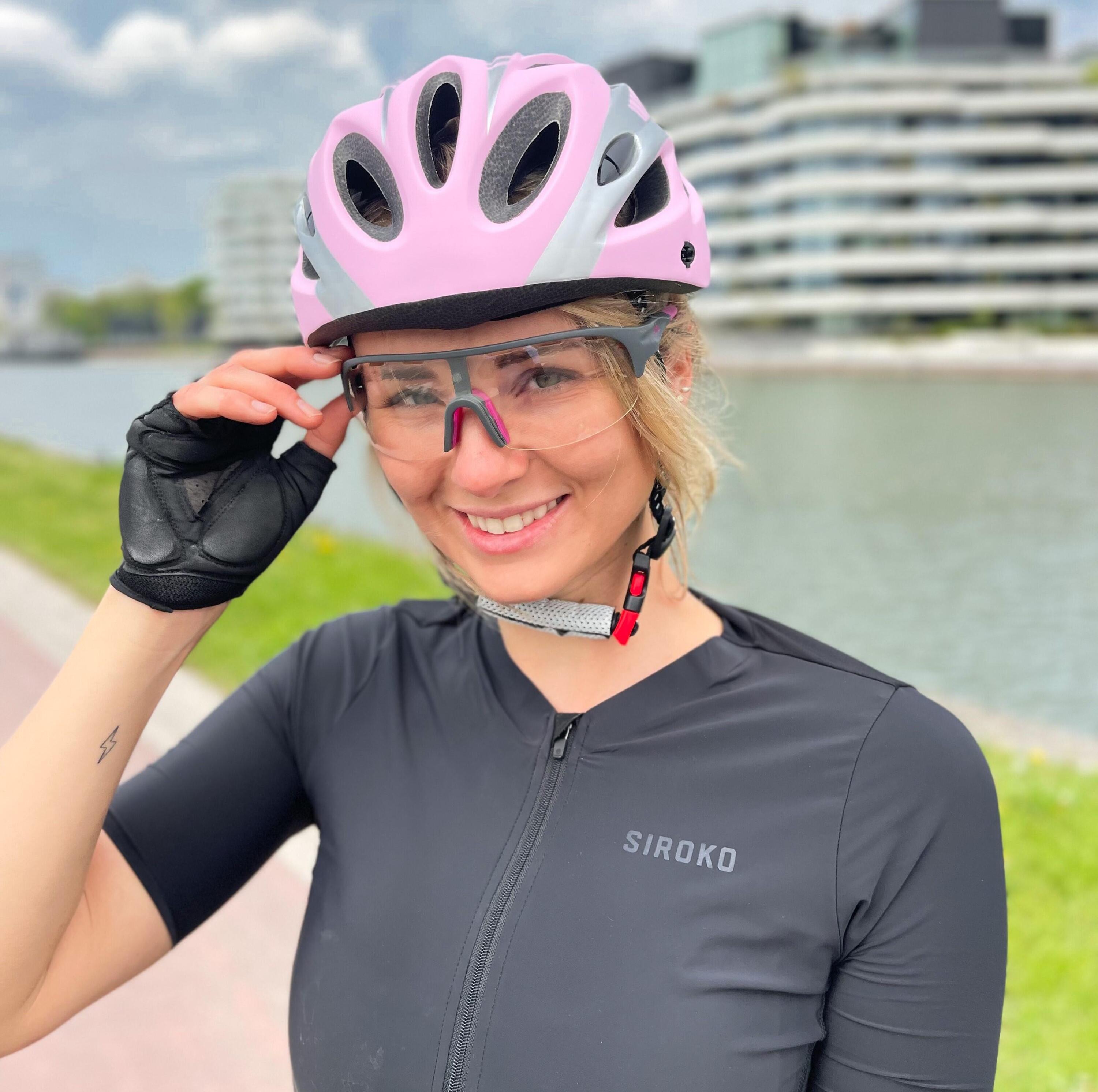 Casque de vélo pour femmes/adultes - Rose mat/gris 6/7
