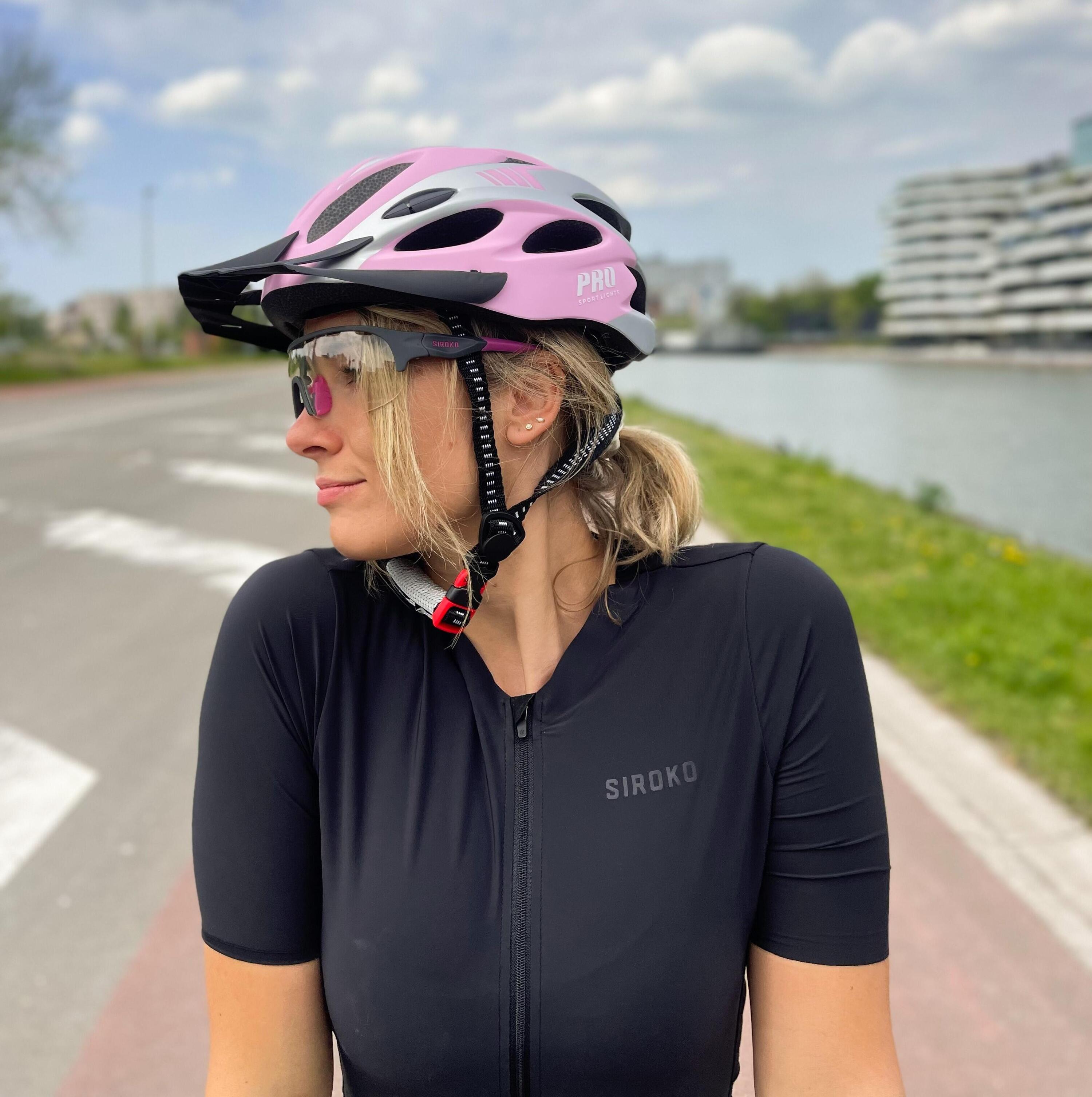 Casque de vélo pour femmes/adultes - Rose mat/gris 7/7
