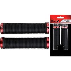 Poignées de vélo - VTT/MTB - Noir rouge - longueur : 2 x 135 mm