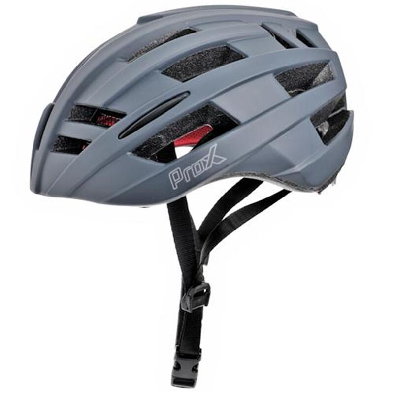 Casque de vélo Route/MTB - 52-58cm - Bleu mat-gris - Lumière rouge - Hommes/Fem