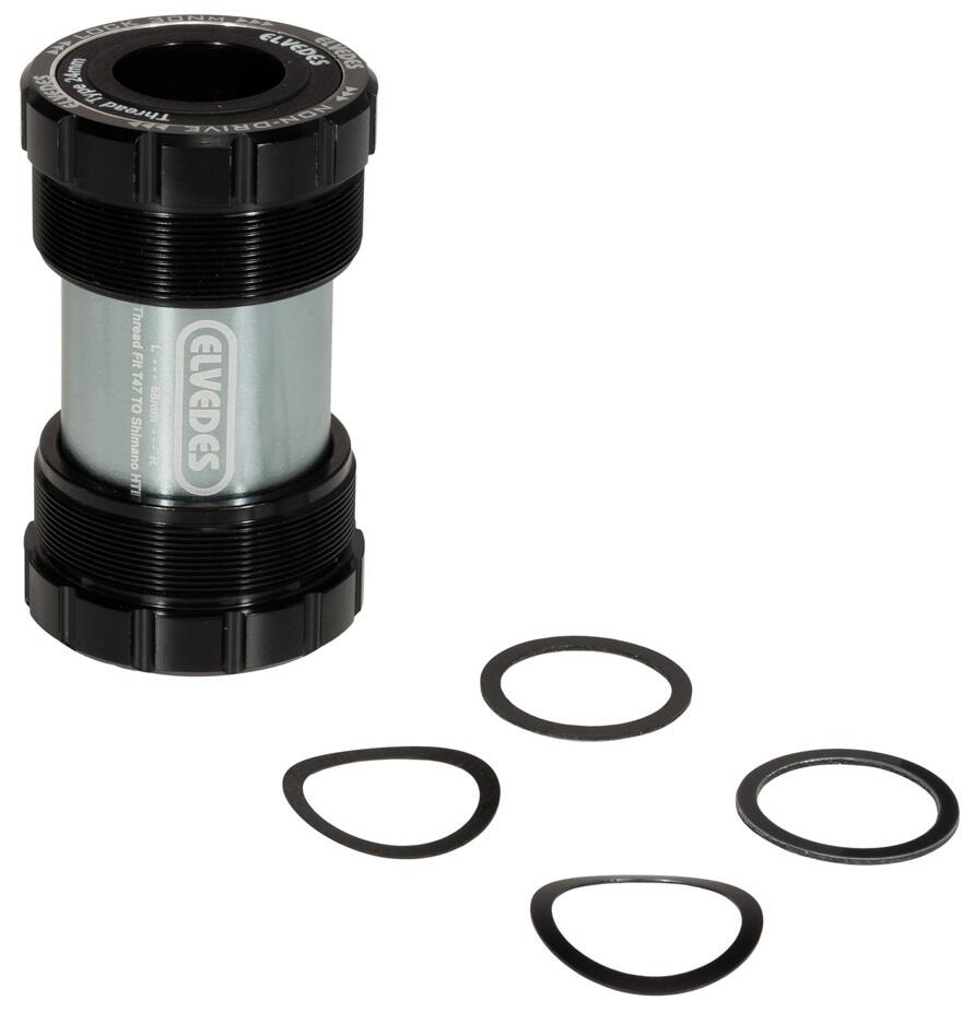 Boitier de Pédalier ElvedesThread Fit T47 68mm pour 24mm Shimano Noir 2/2