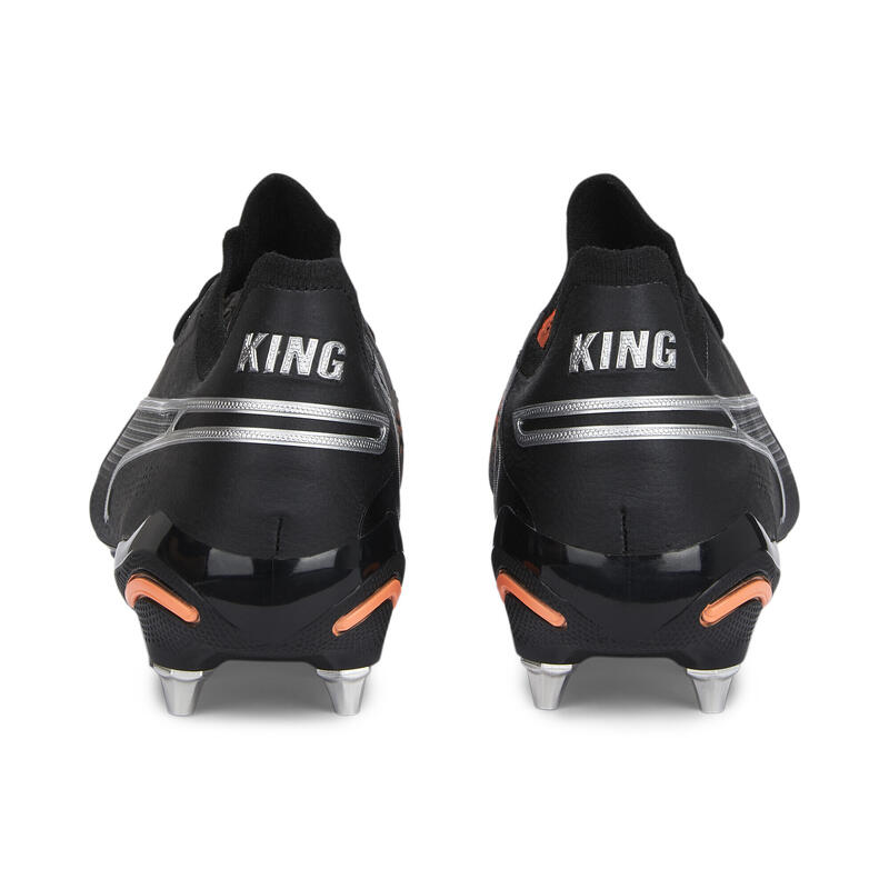 KING ULTIMATE MxSG Fußballschuhe Herren PUMA Black Silver Ultra Orange