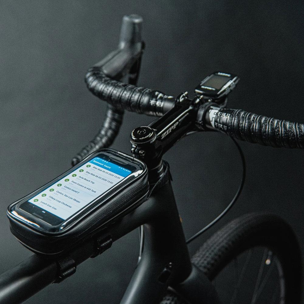 Držák na smartphone na horní trubku s EVA pěnou a dotykovým oknem 3/3