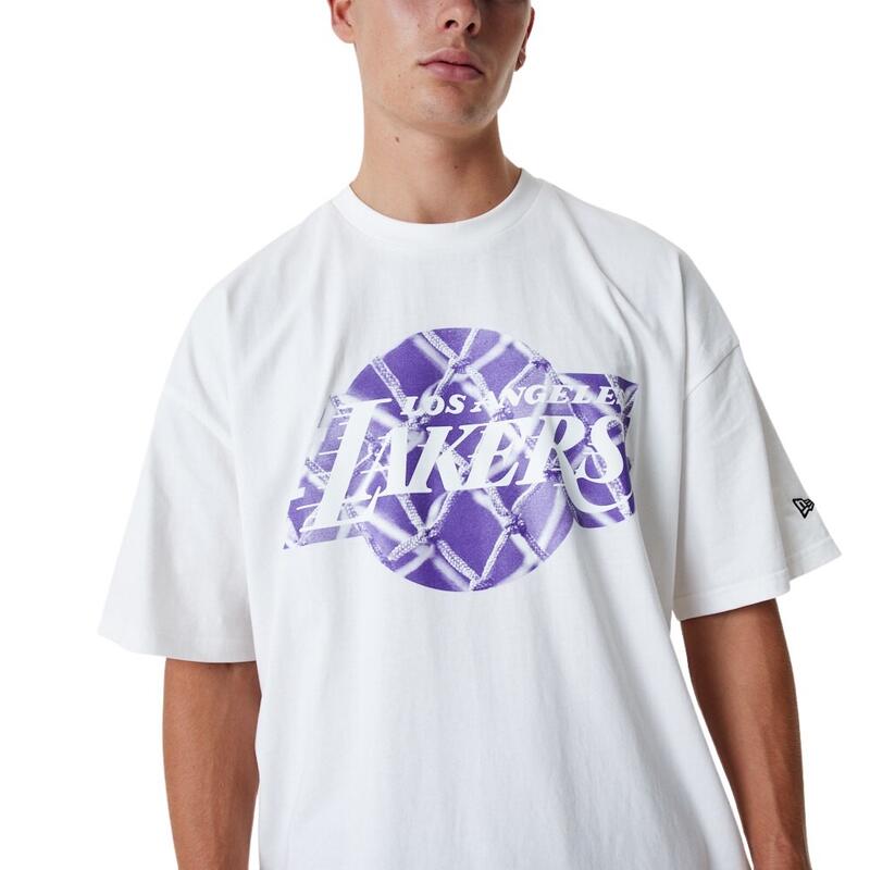 New Era NBA Los Angeles Lakers Wordmark Court infill T-Shirt - NBA