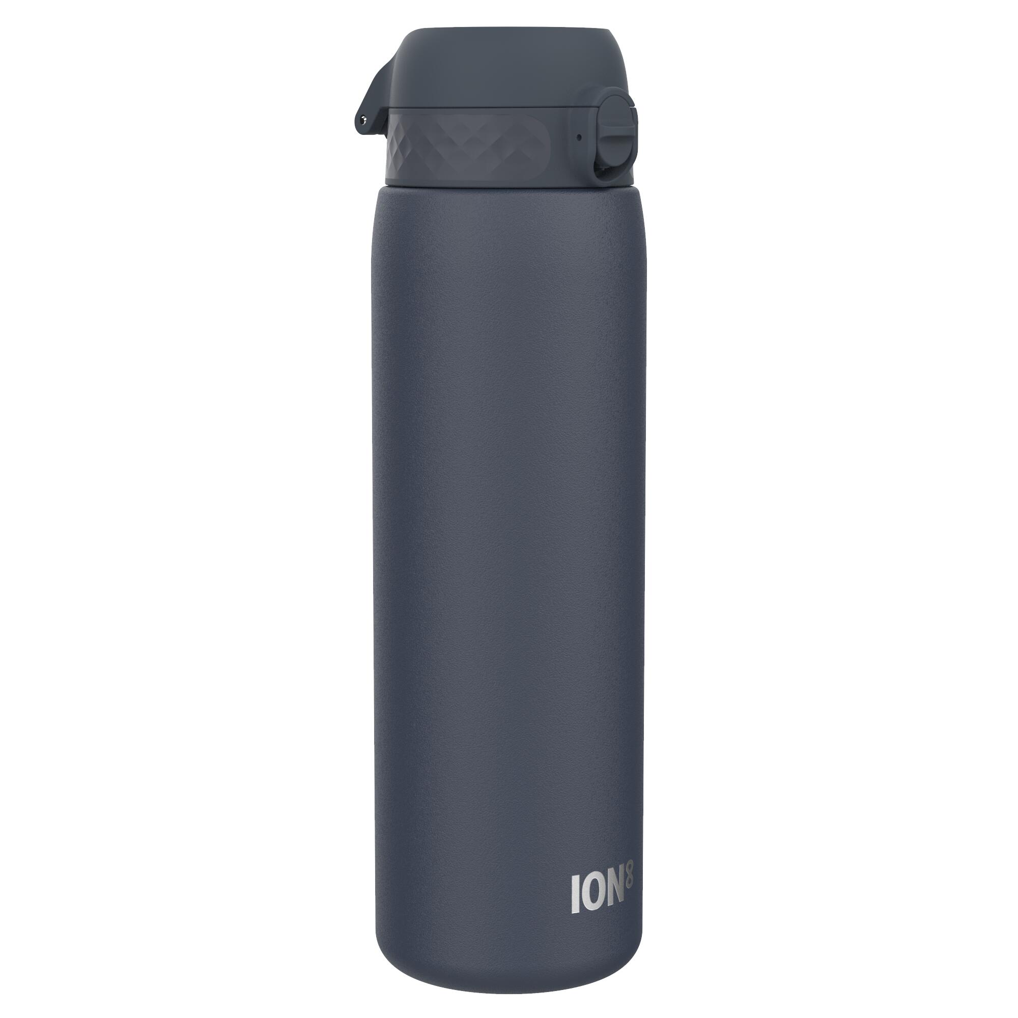 ION8 Leak Proof 1 Litre Water Bottle, Stainless Steel, Ash Navy, 1L