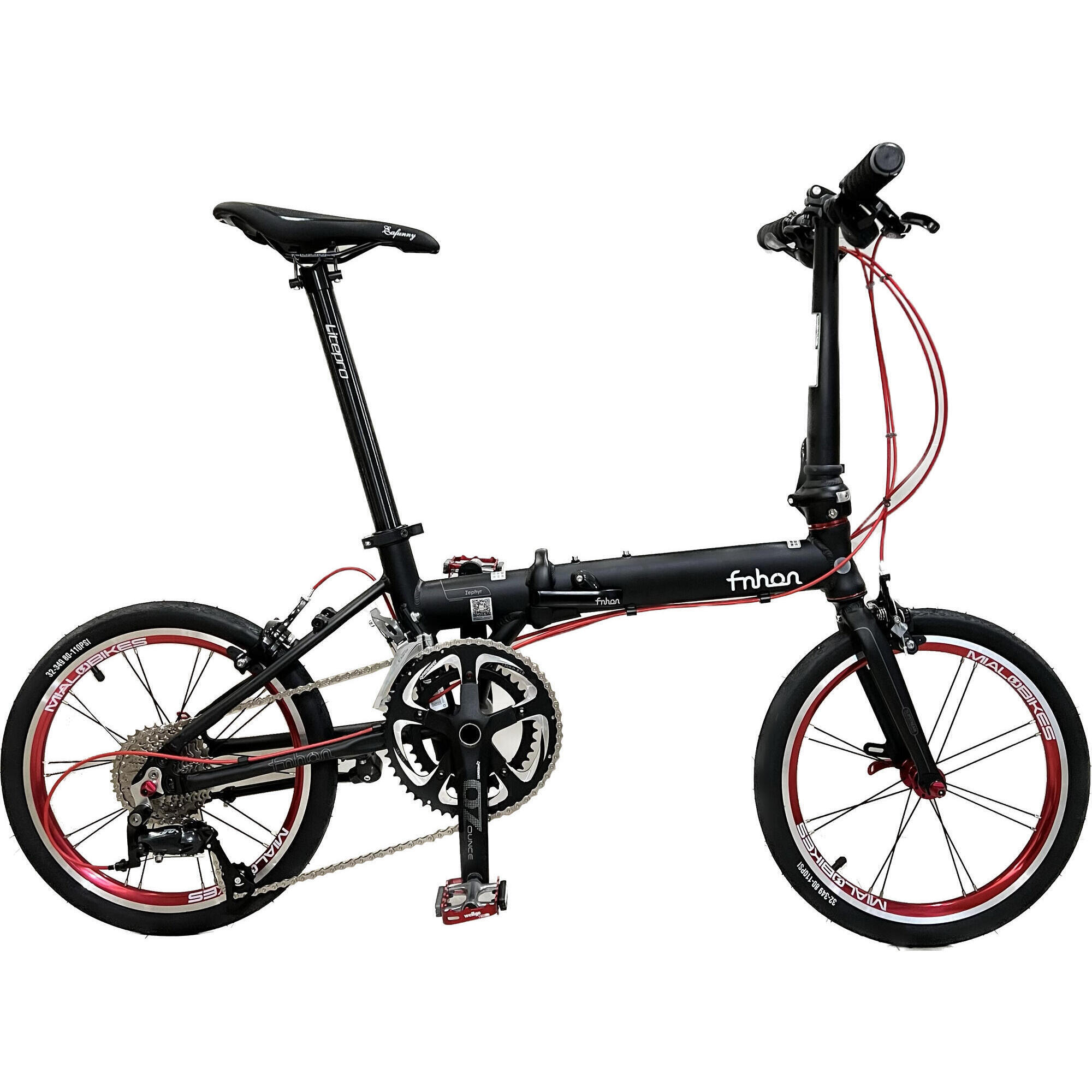 Unassembled Zephyr 349 16 inches RIM V Brake 18s Folding Bike Matt Black Red