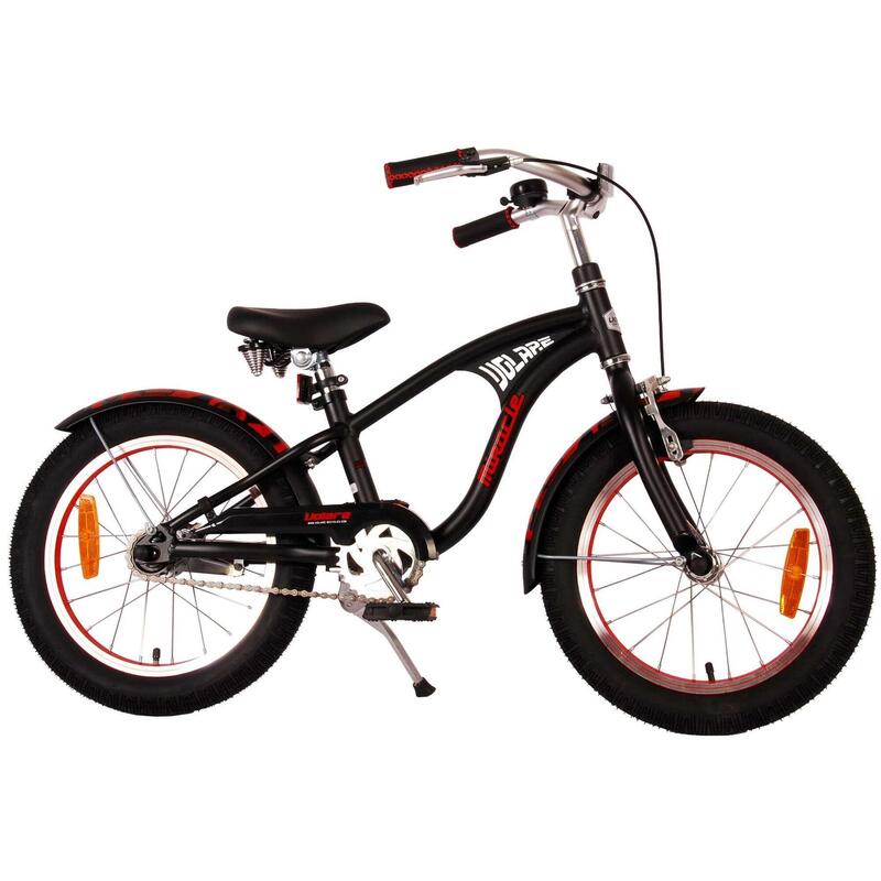 Vélo pour enfants Volare Miracle Cruiser - Garçons - 16 pouces - Matt Black