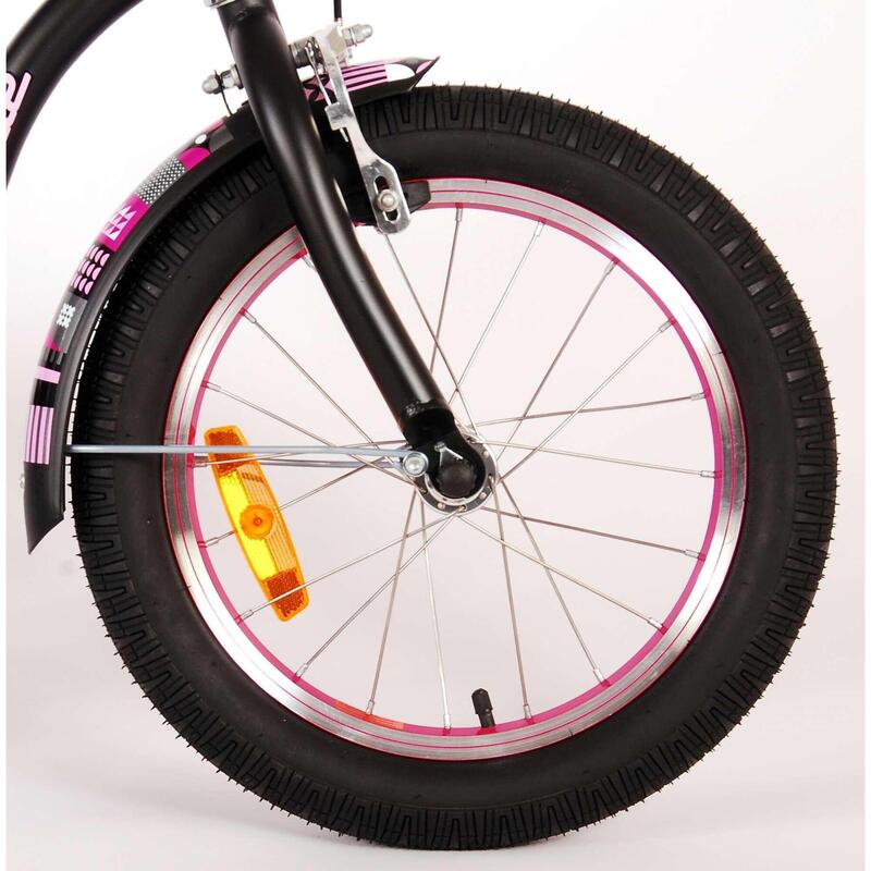 Vélo pour enfants - Volare Miracle Cruiser - Filles - 16 pouces - Noir mat