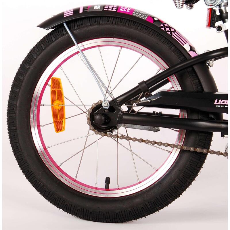 Vélo pour enfants - Volare Miracle Cruiser - Filles - 16 pouces - Noir mat