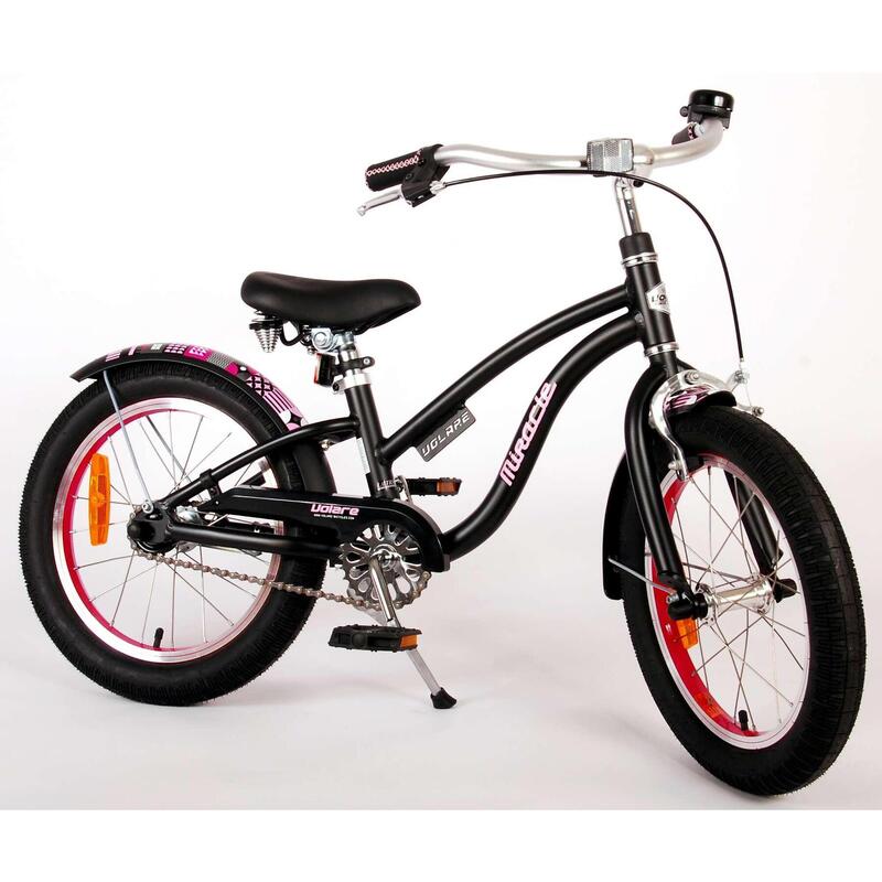 Vélo pour enfants - Volare Miracle Cruiser - Filles - 16 pouces - Noir mat