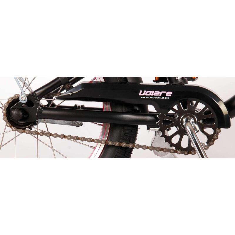 Vélo pour enfants - Volare Miracle Cruiser - Filles - 16 pouces - Noir mat