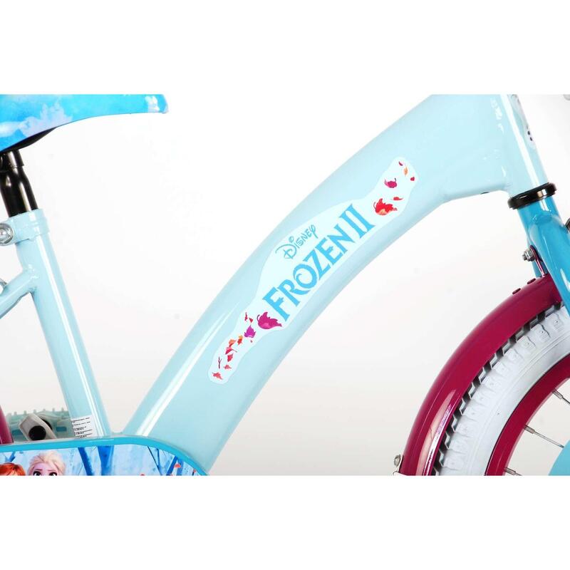 Vélo pour enfants Disney Frozen 2 - Filles - 18 pouces - Bleu / Violet