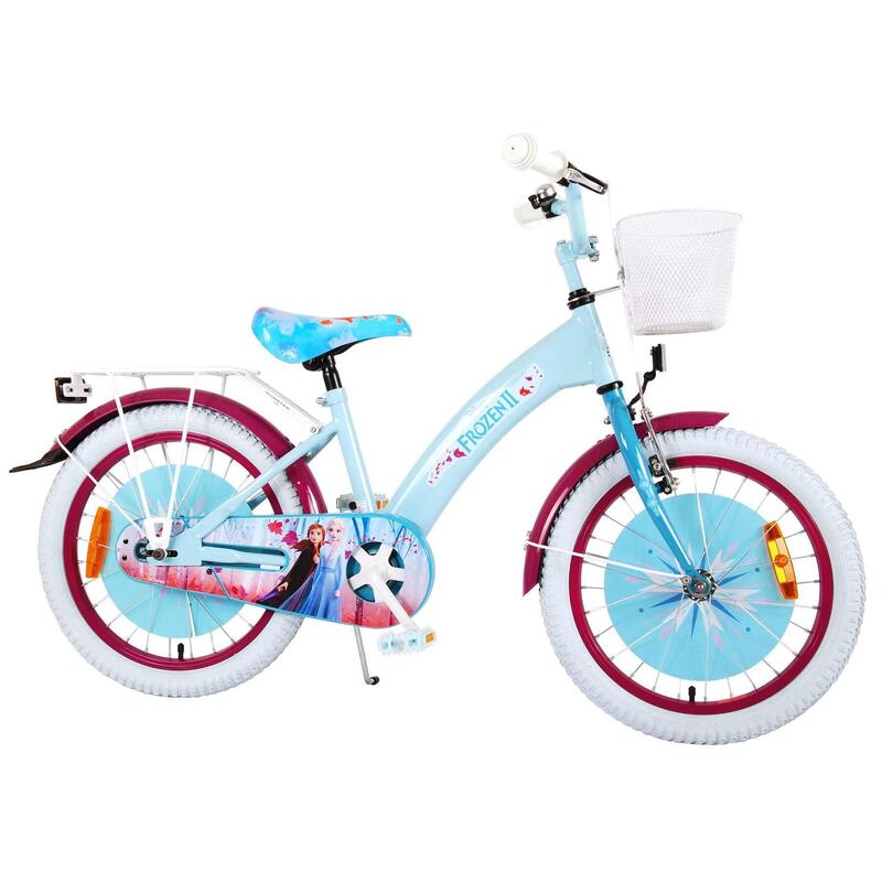 Vélo pour enfants Disney Frozen 2 - Filles - 18 pouces - Bleu / Violet