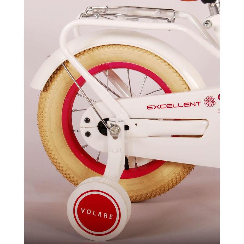 Vélo pour enfants Volare Excellent - Filles - 12 pouces - Blanc