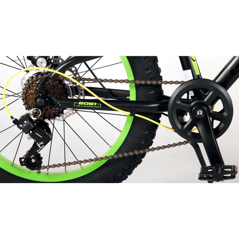 VOLARE BICYCLES Bicicletta per bambini da 20 pollici, nero, giallo e verde