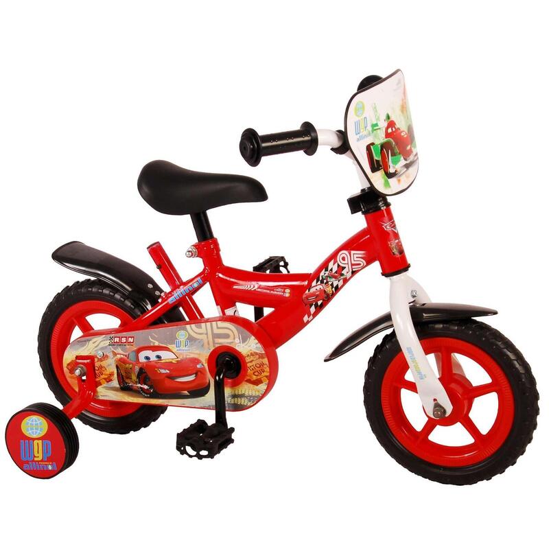 Kinderfiets Disney Cars - Jongens - 10 inch - Rood - Doortrapper