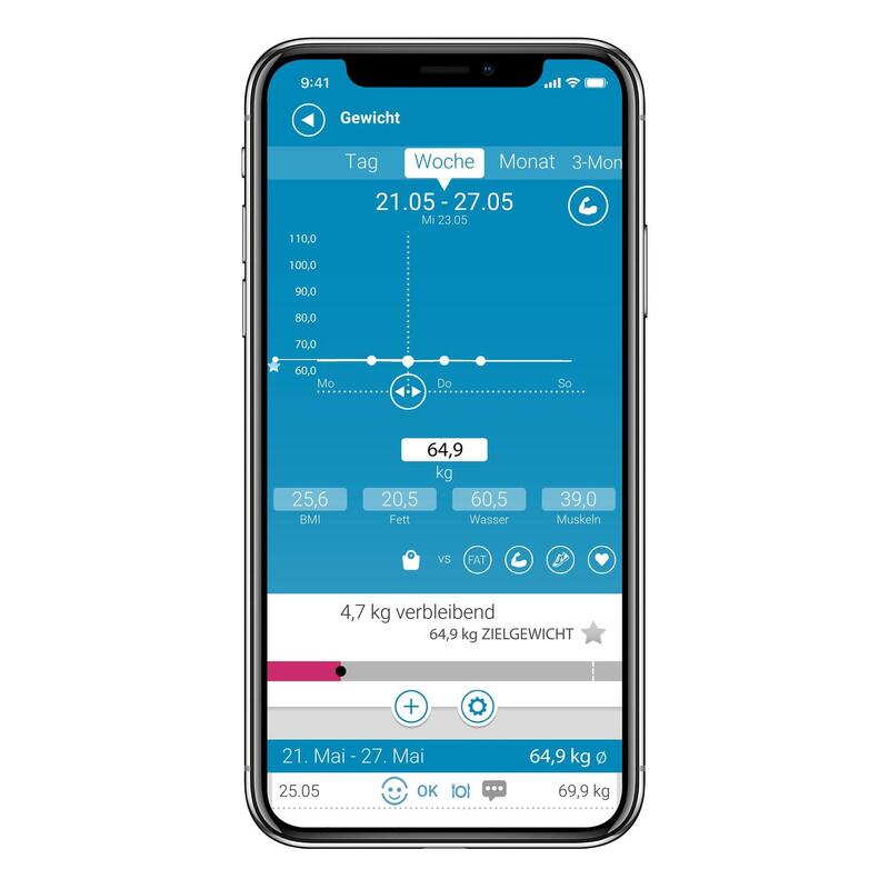 medisana BS 430 connect with app - Balance d'analyse corporelle jusqu'à 180 kg