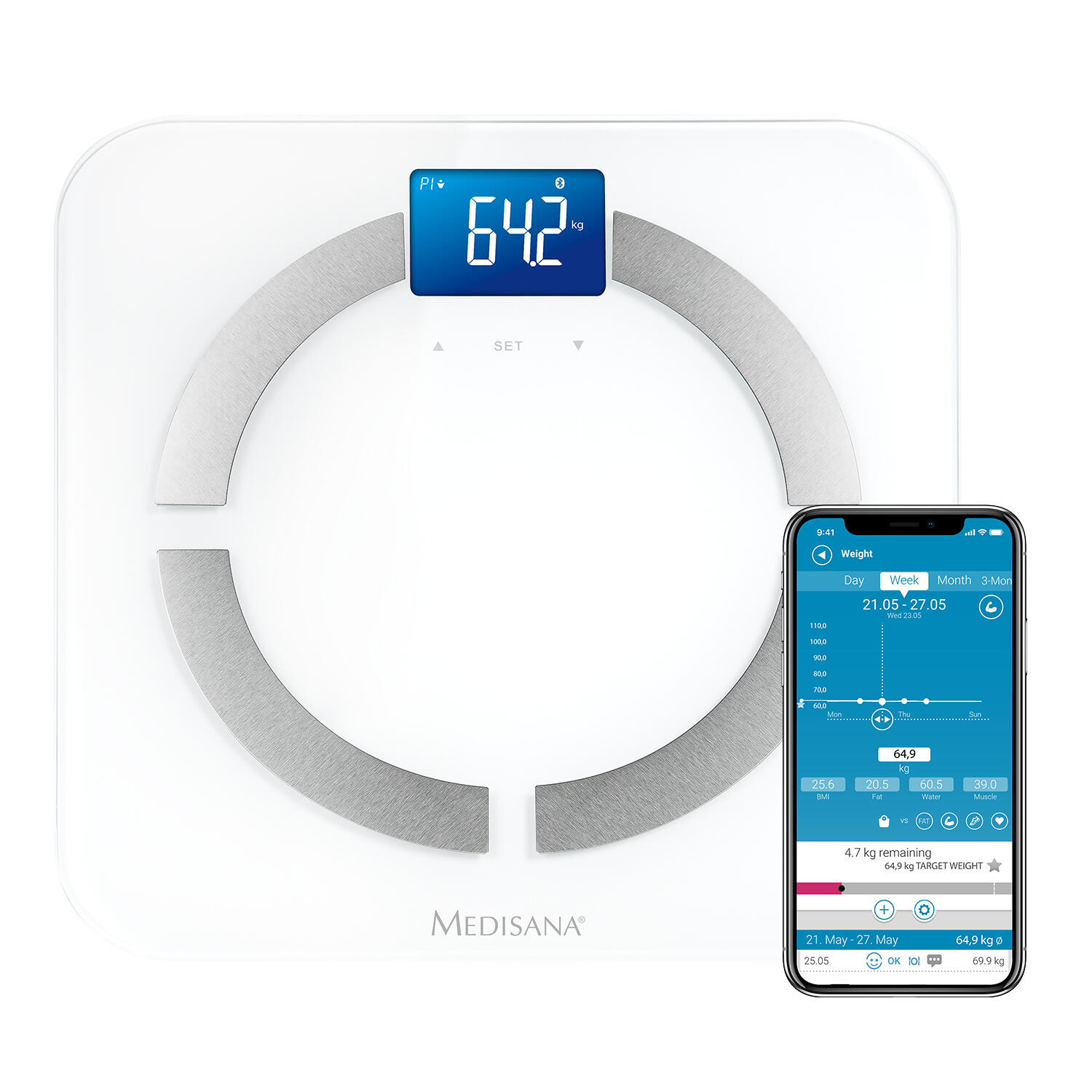 medisana BS 430 connect with app - Balance d'analyse corporelle jusqu'à 180 kg 6/7