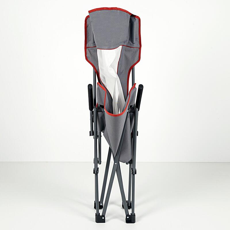 Cadeira de campismo dobrável antitombo cinza com braços removíveis Aktive