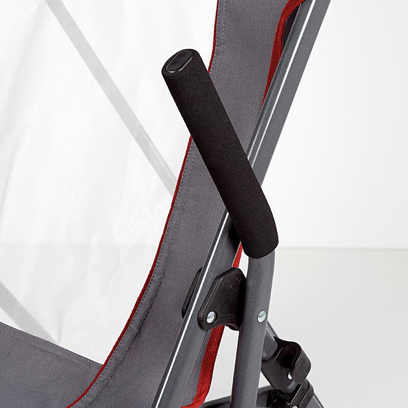 Cadeira de campismo dobrável antitombo cinza com braços removíveis Aktive