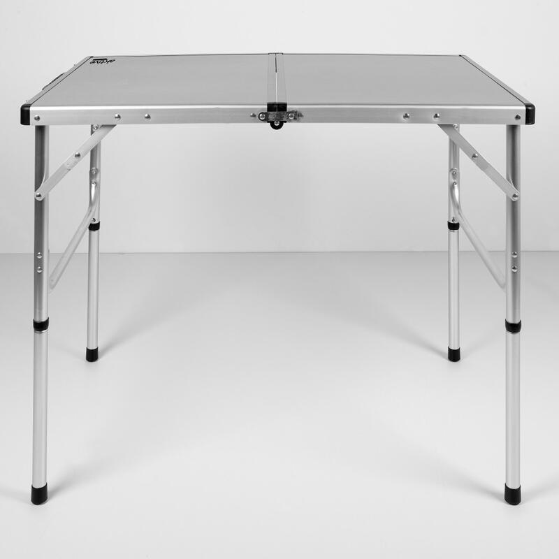 AKTIVE - Table de Camping Pliante, Réglable en 2 Hauteurs, 90x60x40/70 cm, Gris