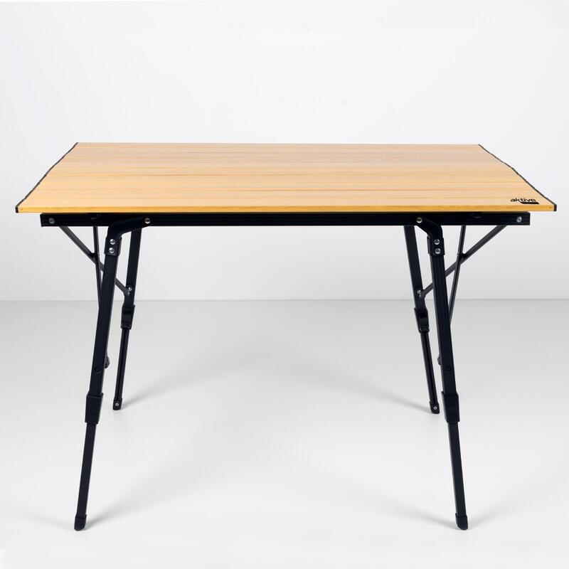 AKTIVE - Table Pliante Glampling Hauteur Réglable. Table de Camping, 90 x 57 cm