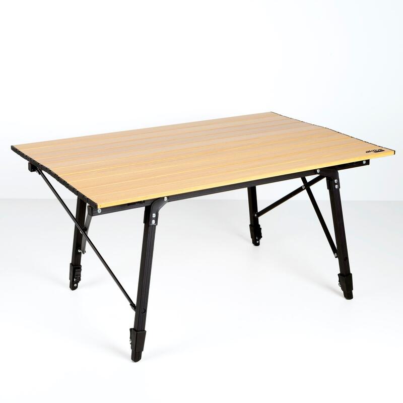 AKTIVE - Table Pliante Glampling Hauteur Réglable. Table de Camping, 90 x 57 cm