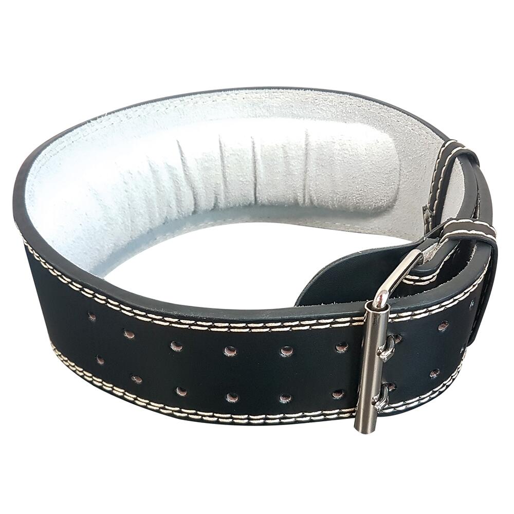 Leather weightlifting belt