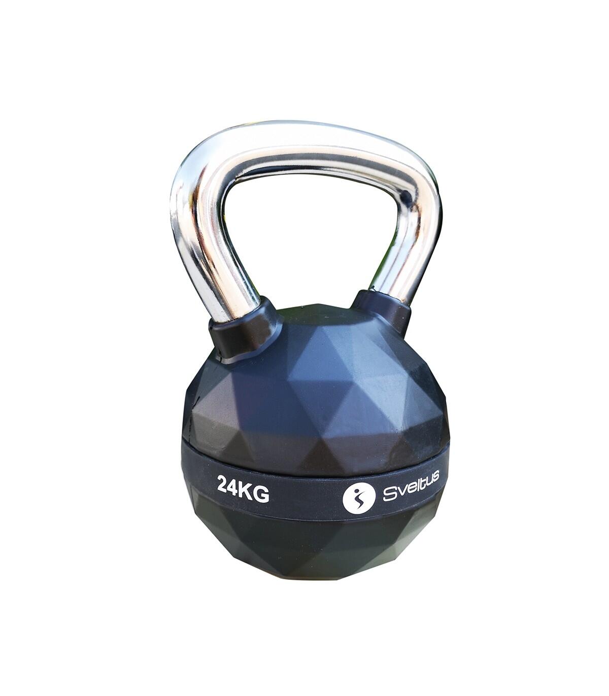 Diamond Kettlebell 24 kg Black Urethane with Steel Handle 2/3