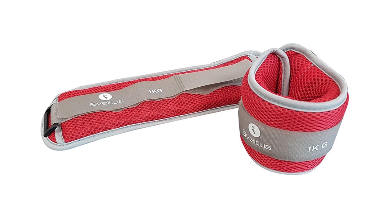 Aquaband 2x1kg Sveltus red weighted cuffs for wrists/ankles 3/6