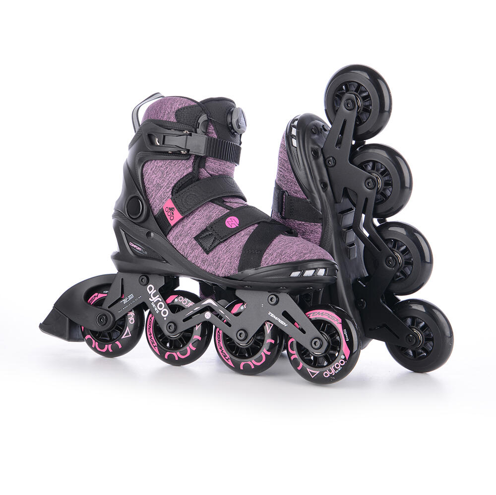 Ayroo 3x90 – Donna – Pattini in linea – Nero – Rosa 6/7