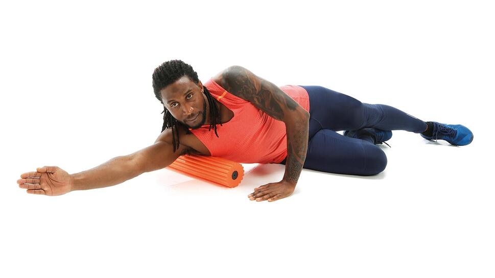 Wałek do masażu 3 w 1 Sveltus 46x14,5 cm szary-pomarańczowy