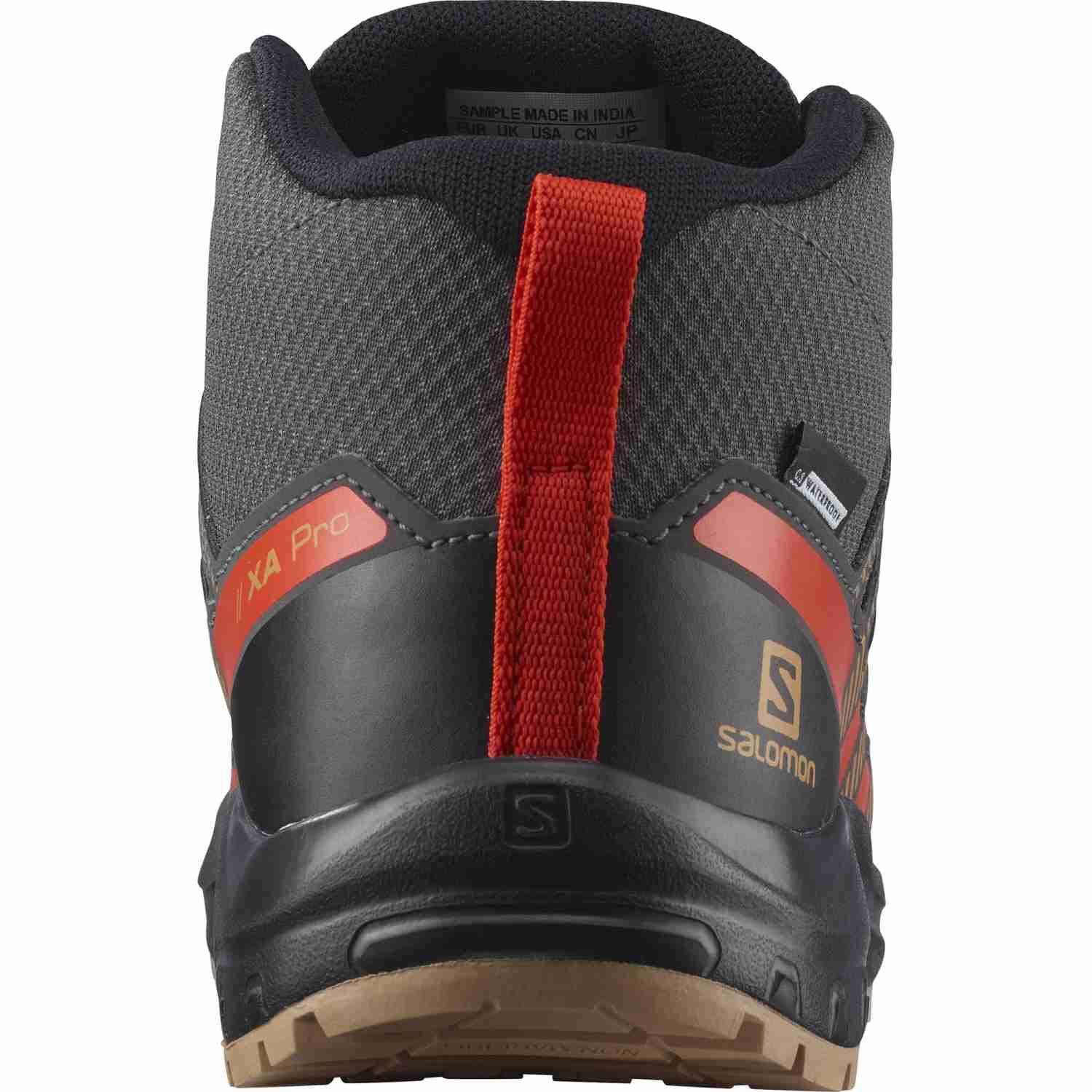 Botas de la marca Salomon XA PRO V8 MID para niños en color gris. 4/5
