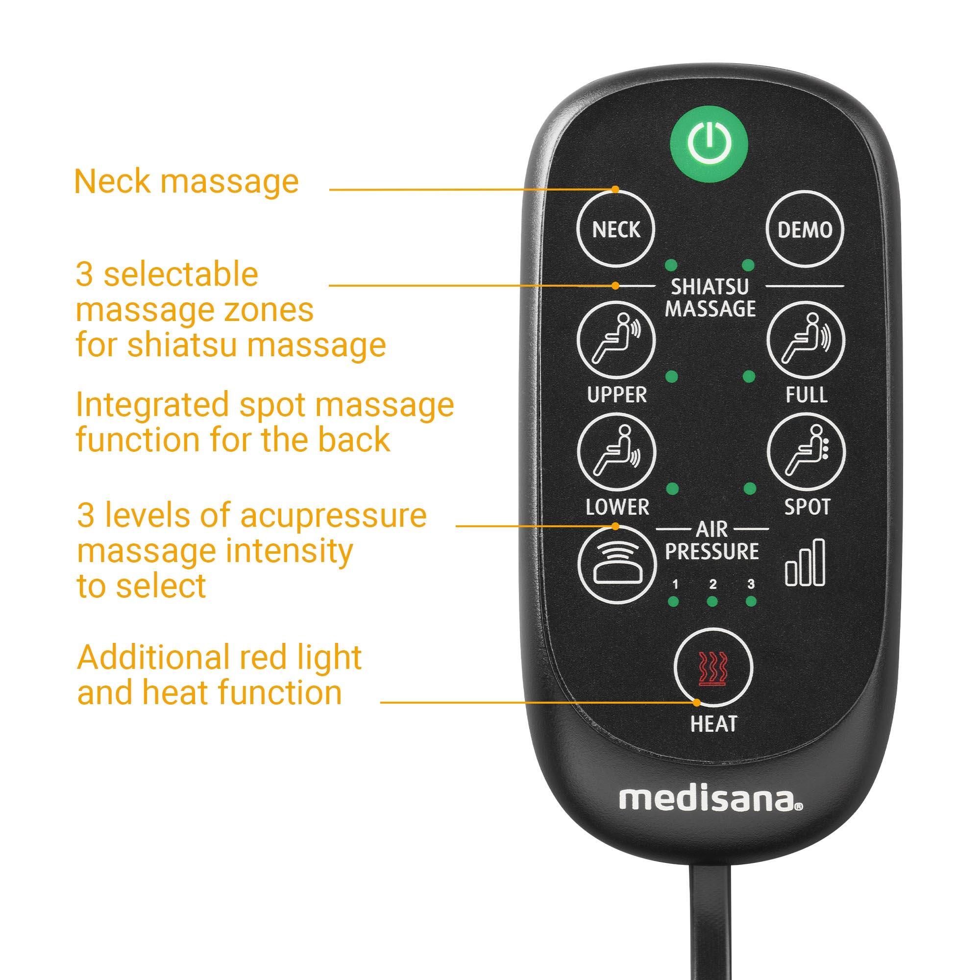 Respaldo de Masaje Shiatsu Medisana MC 825 con Acupresión, Calor y 3 niveles 5/7