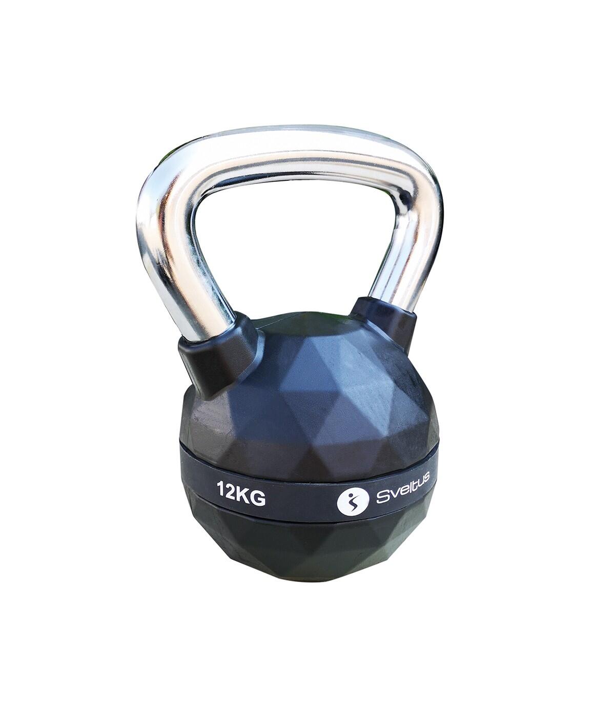 Diamond Kettlebell 12 kg Black Urethane with Steel Handle 2/3