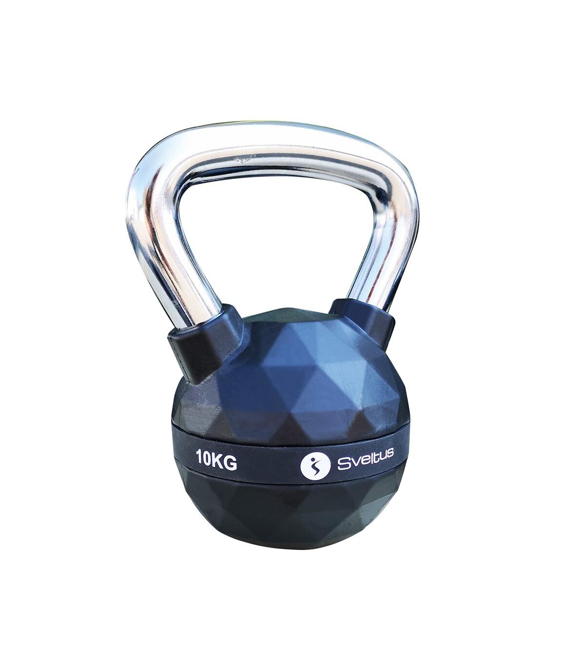 Diamond Kettlebell 10kg Black with Steel Handle 2/3