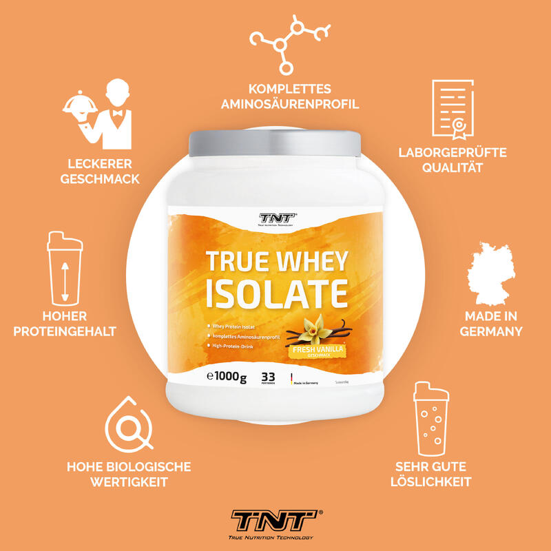 TNT True Whey Isolate - extrem hoher Eiweißanteil, kaum milchiger Geschmack