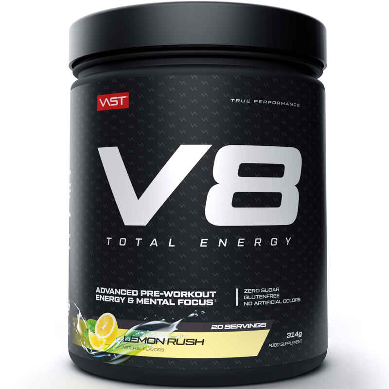 VAST V8 Total Energy (314g) - Pre Workout Booster - Lemon Rush